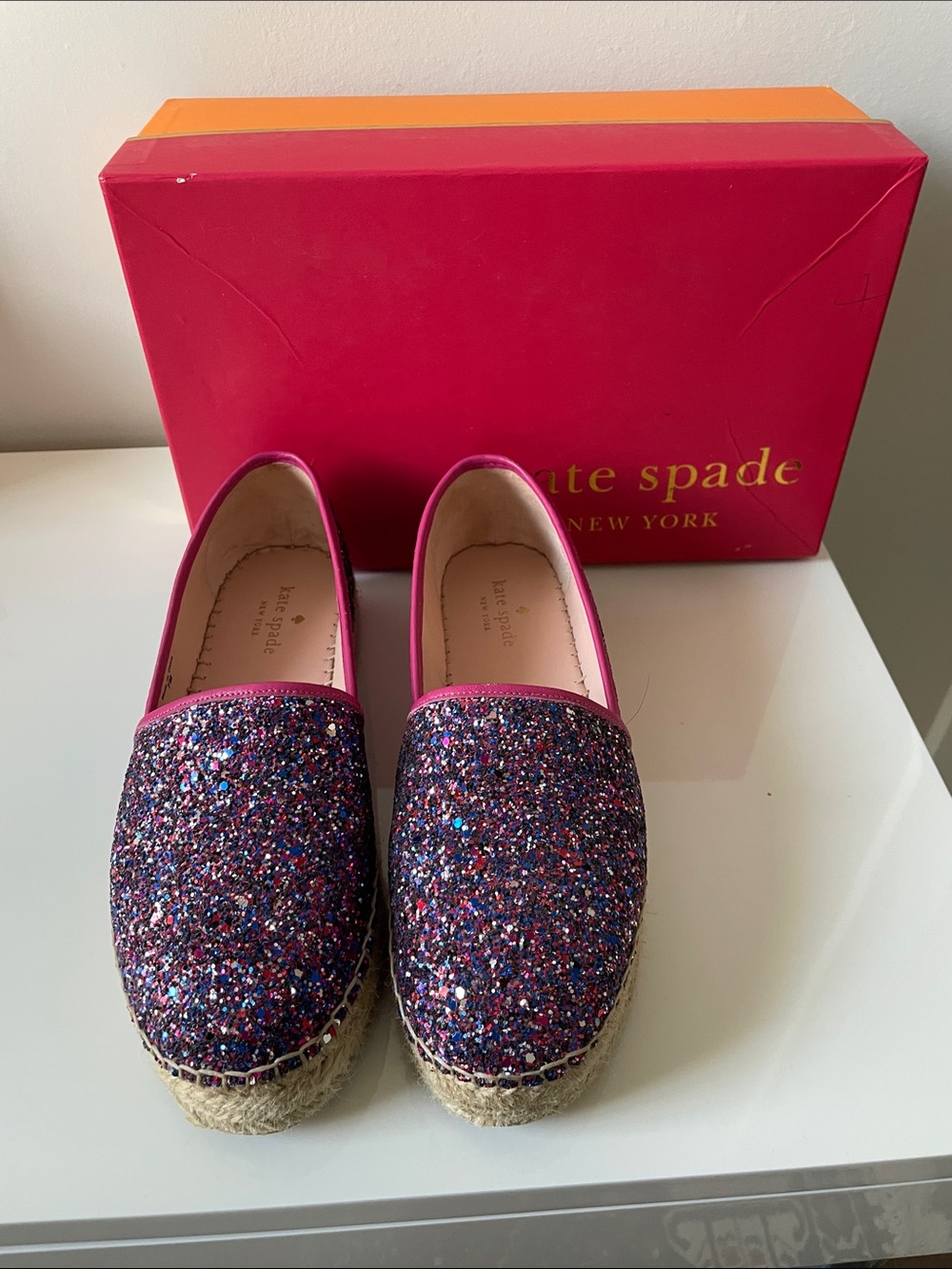 kate spade Pink Multicolor Glitter Espadrilles